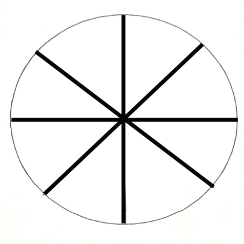 KR304 Crossline Reticle with 45 Degree Increments
