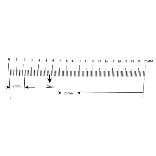 KR220 Ruler Reticle 20mm in 100 Divisions