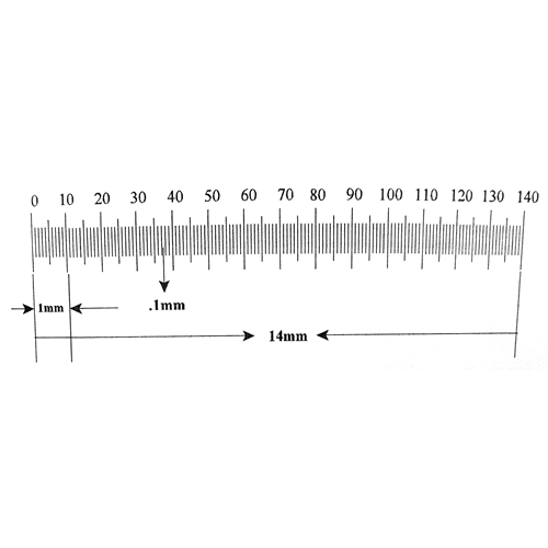 KR2219 Ruler Reticle 14mm in 140 Divisions