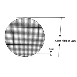 KR466 Grid Reticle 0.5mm squares over 30mm Field of View.