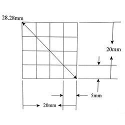 KR484 Grid Reticle 16 Squares 20mm x 20mm